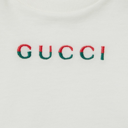 T-shirt neonato in cotone con ricamo