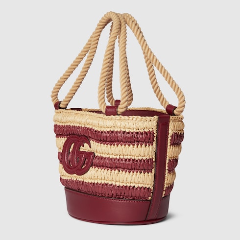 Woven mini bucket bag
