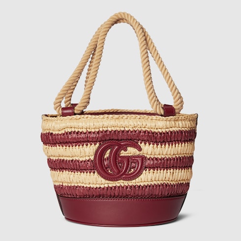 Woven mini bucket bag
