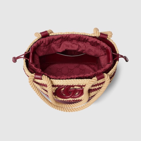 Woven mini bucket bag
