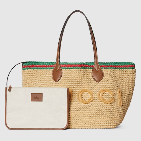 Woven medium tote bag