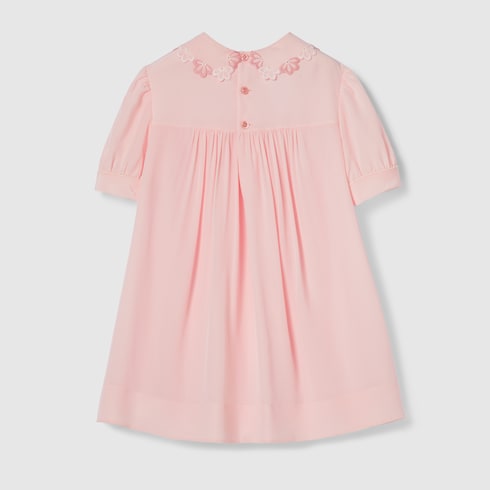 Children's embroidered silk dress