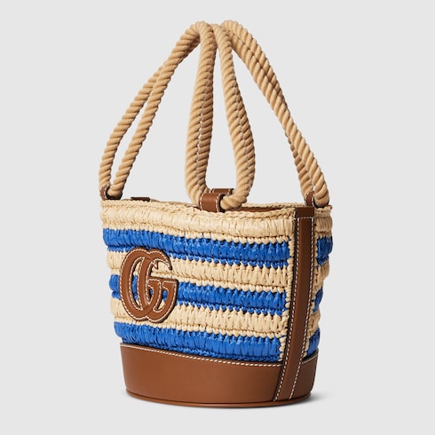 Woven mini bucket bag
