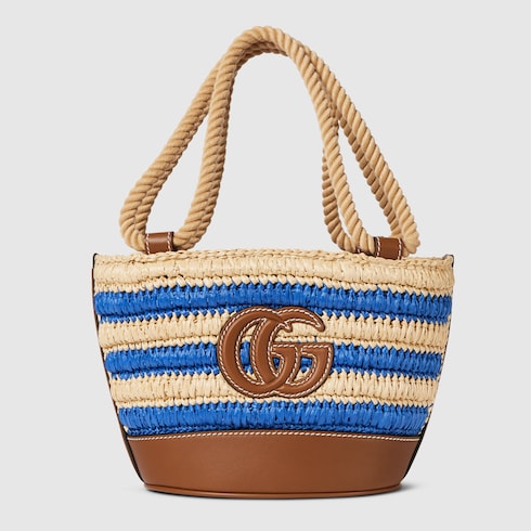 Woven mini bucket bag
