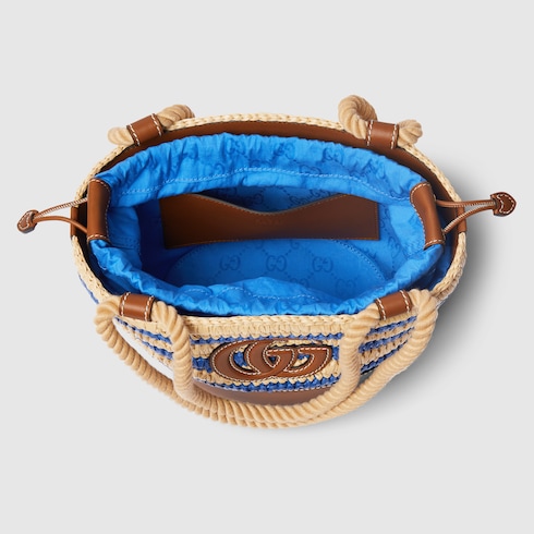Woven mini bucket bag
