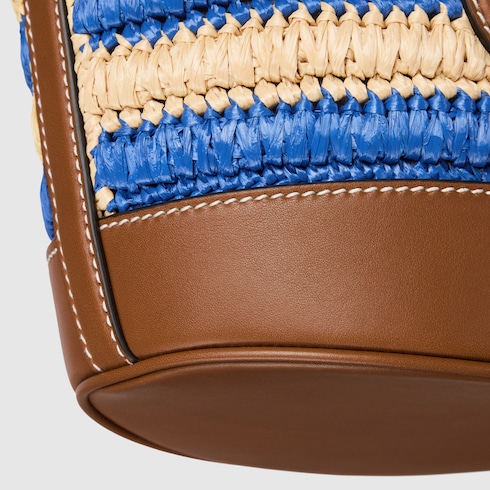 Woven mini bucket bag

