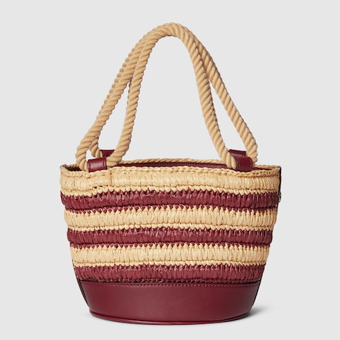 Woven mini bucket bag
