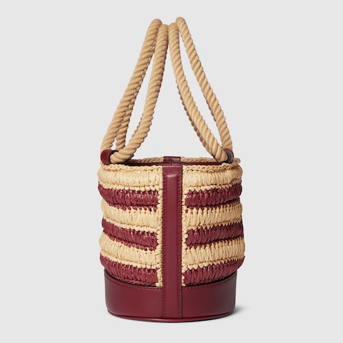 Woven mini bucket bag
