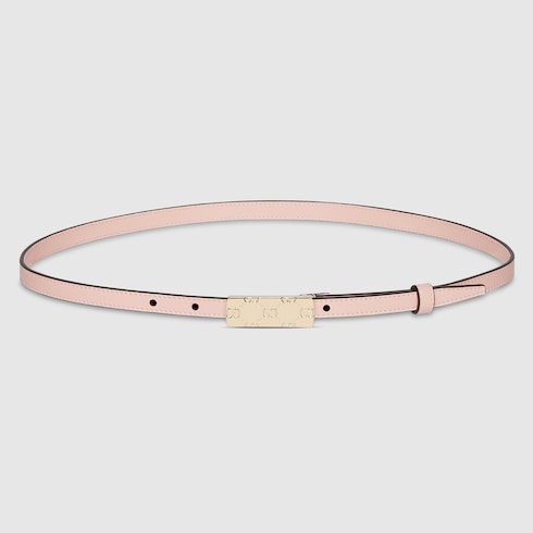 Thin belt with plaque buckle