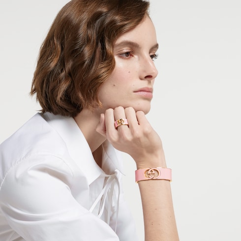 Gucci Interlocking enamel ring