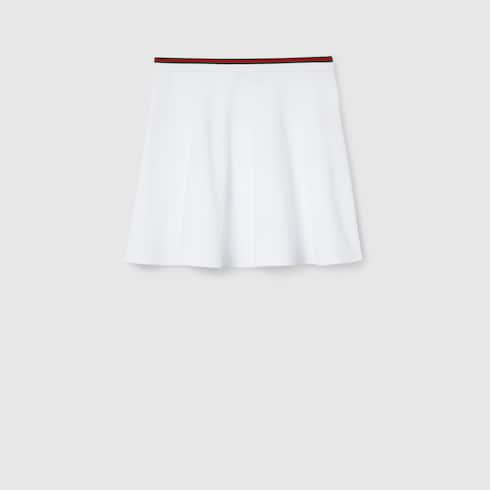 Cotton piquet skirt with Web