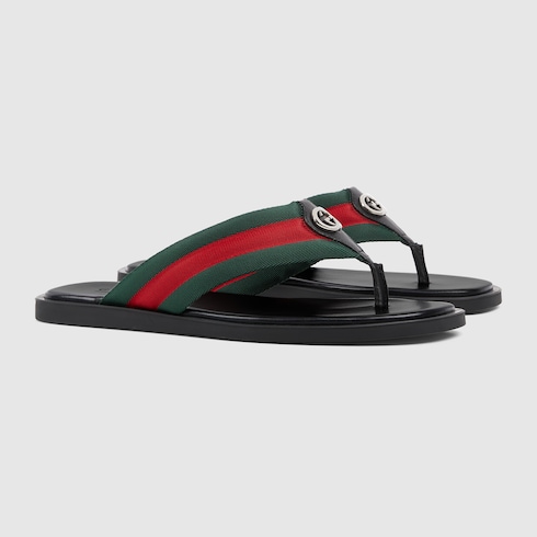 Men's thong sandal with Interlocking G
