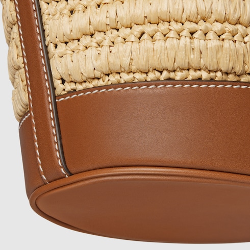 Woven mini bucket bag