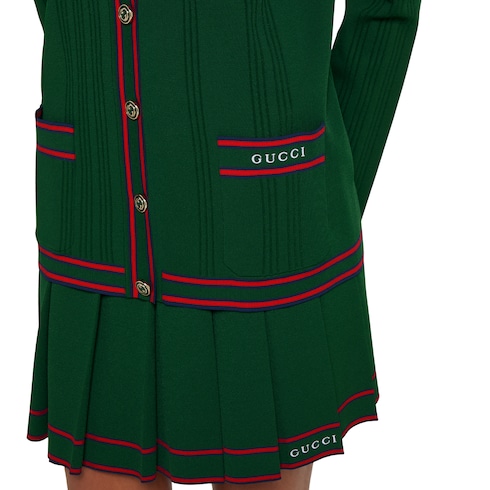 Cardigan with striped trim