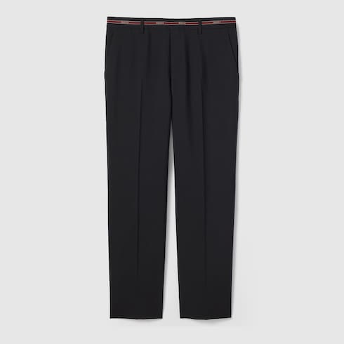 Pantalone in lana con dettaglio cimosa