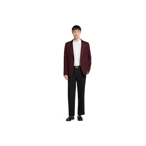 Wool pant with selvedge detail 