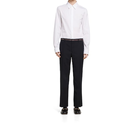 Wool pant with selvedge detail 