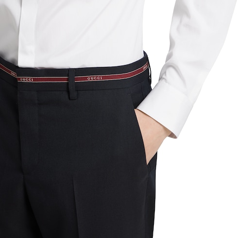 Wool pant with selvedge detail 
