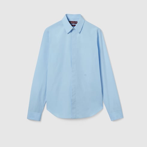 Camicia in popeline di cotone con ricamo