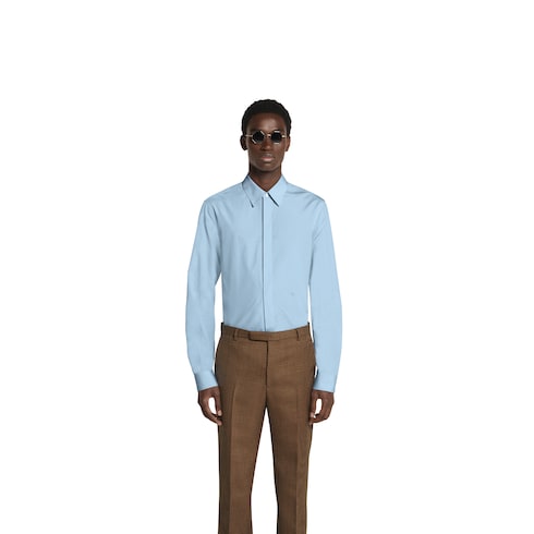 Camicia in popeline di cotone con ricamo