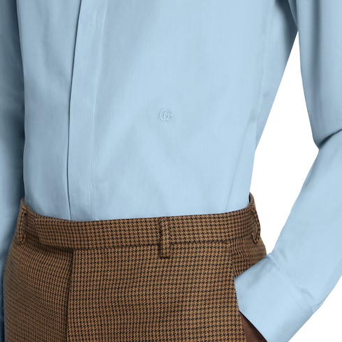 Camicia in popeline di cotone con ricamo