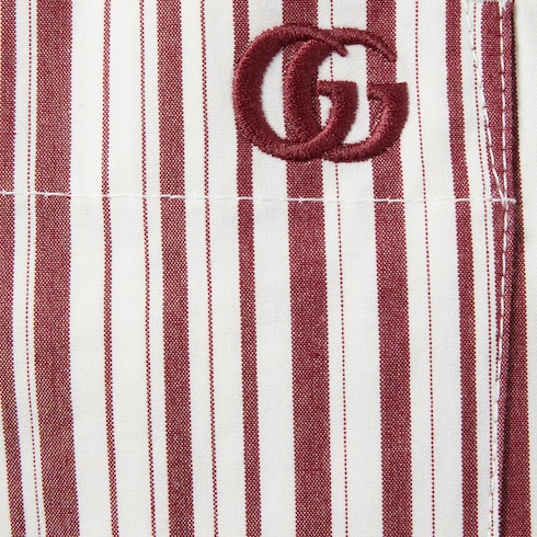Short en coton à rayures avec broderie