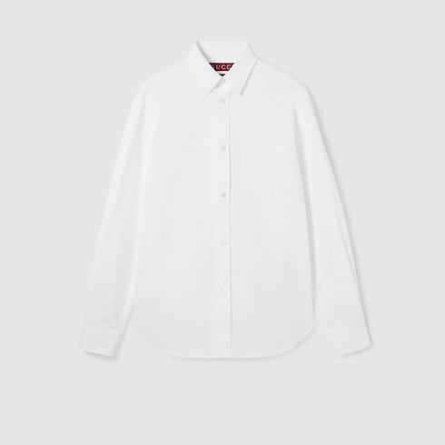 Heavy cotton poplin shirt with embroidery Detail 2