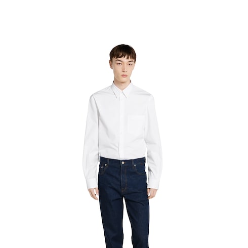 Heavy cotton poplin shirt with embroidery Detail 3