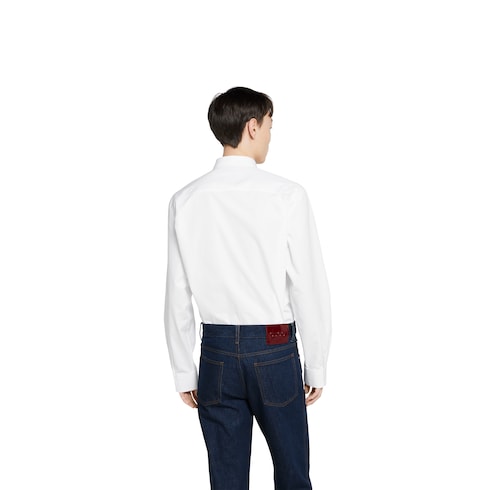 Heavy cotton poplin shirt with embroidery Detail 4