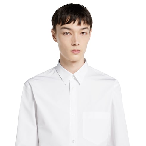 Heavy cotton poplin shirt with embroidery Detail 5