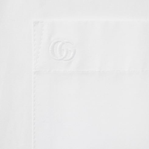 Heavy cotton poplin shirt with embroidery Detail 6