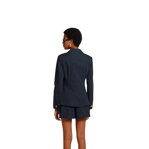 Cotton canvas jacket with embroidery