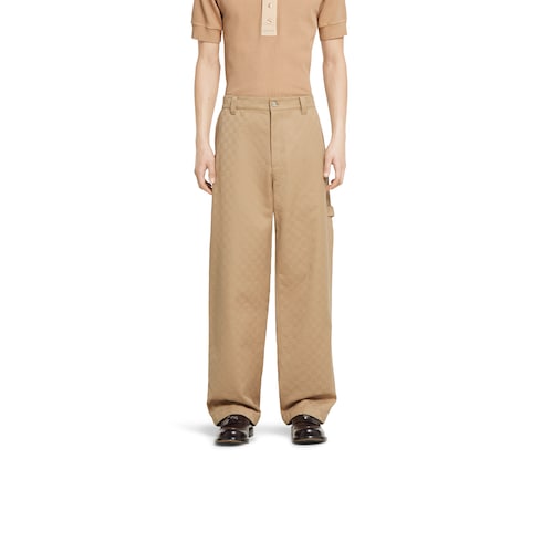 Pantalón de gabardina de algodón con GG