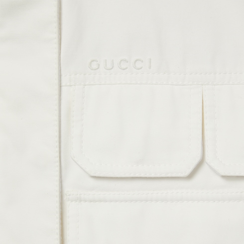 Light cotton canvas gilet with embroidery