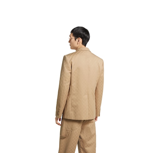 Giacca in gabardina di cotone GG jacquard