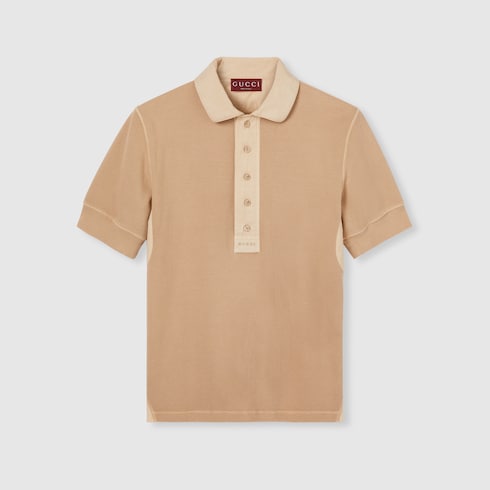 Poloshirt aus gerippter Baumwolle mit Stickerei