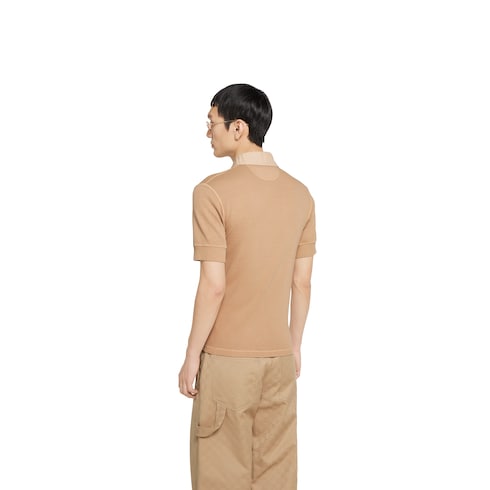 Poloshirt aus gerippter Baumwolle mit Stickerei