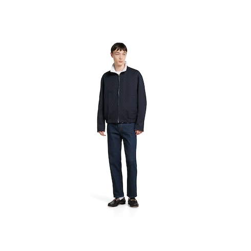 Reversible cotton gabardine zip jacket
