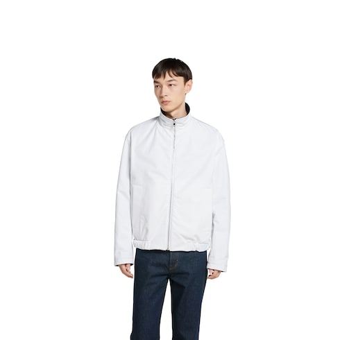 Reversible cotton gabardine zip jacket