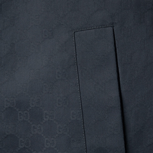 Reversible cotton gabardine zip jacket