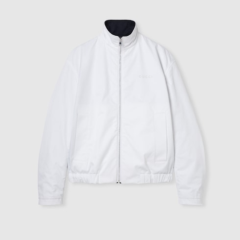 Reversible cotton gabardine zip jacket