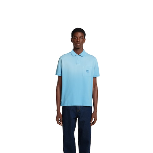 Chemise polo en piqué de coton avec broderie
