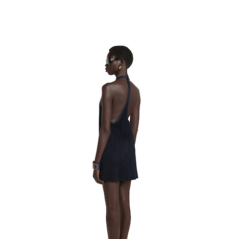 Robe dos nu en daim avec détail Mors
