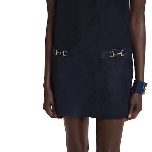 Robe dos nu en daim avec détail Mors