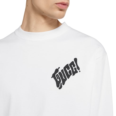 T-shirt in jersey di cotone con logo Gucci