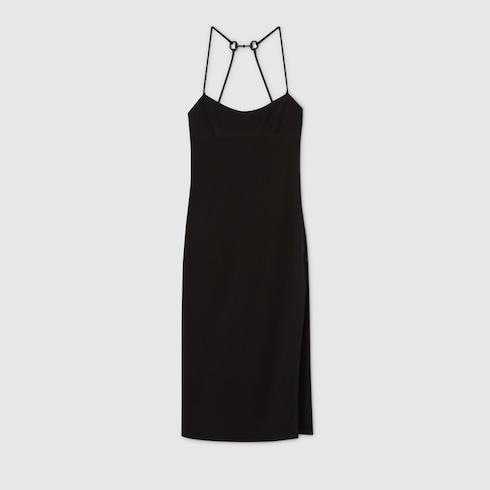 Silk dress with crystal Horsebit