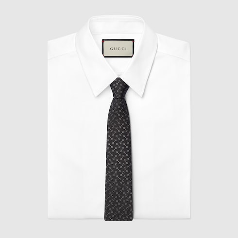 Cravatta in seta jacquard con Morsetto