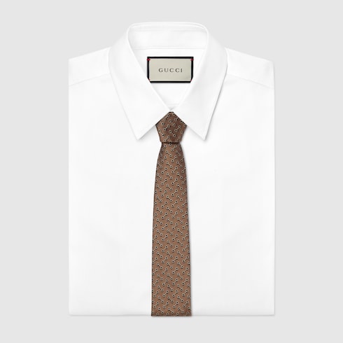 Horsebit silk jacquard tie