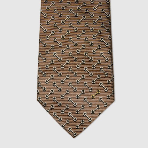 Horsebit silk jacquard tie