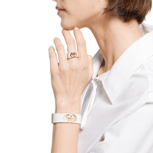 Gucci Interlocking enamel ring